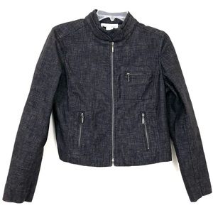 Elliott Lauren Graphite Cotton Linen Crop Jacket